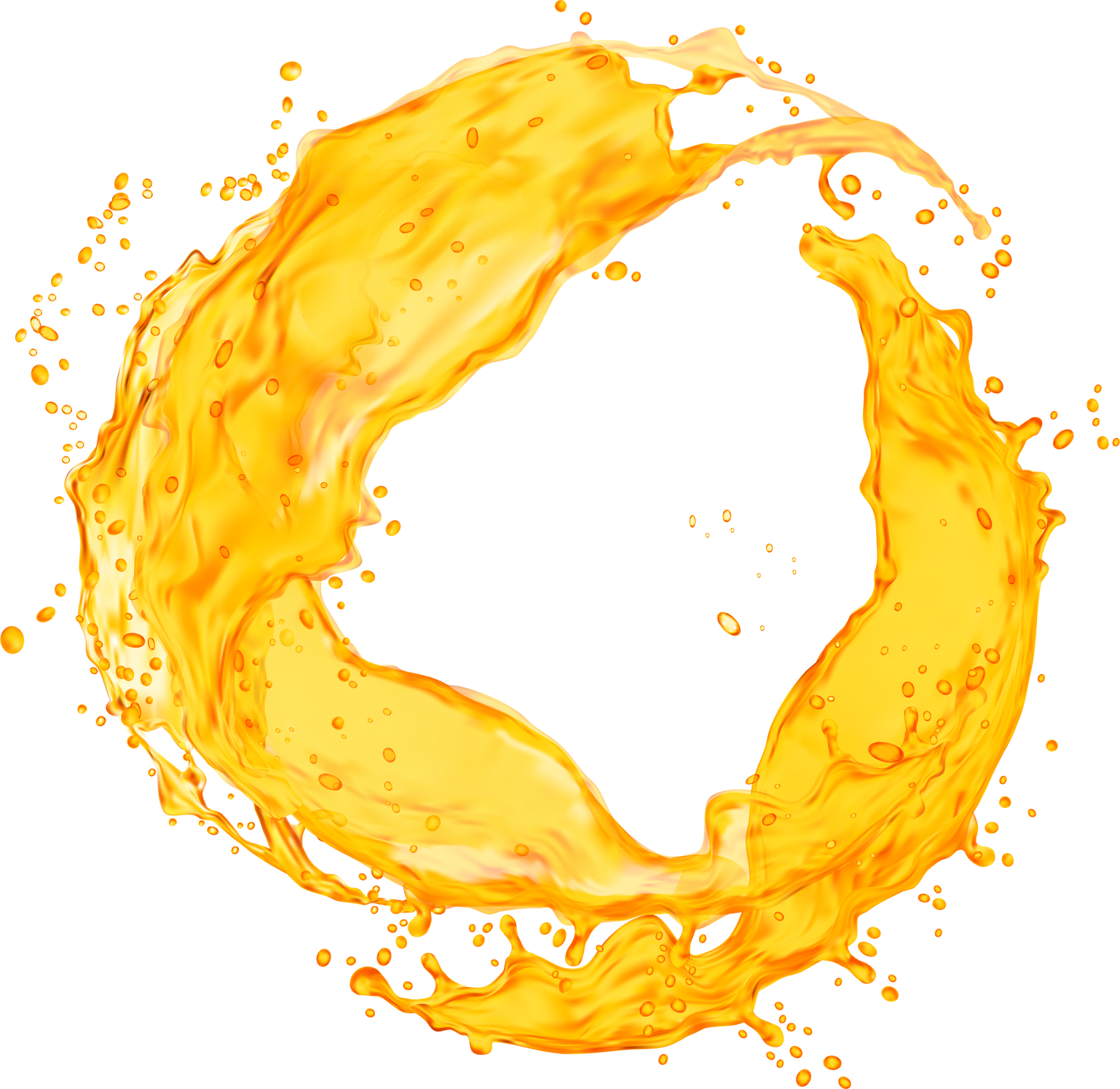 Orange juice splash. Vector fresh drink swirl